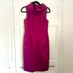 Michael Kors Dress 6 Magenta Purple Sleeveless Sheath Cowel Neck